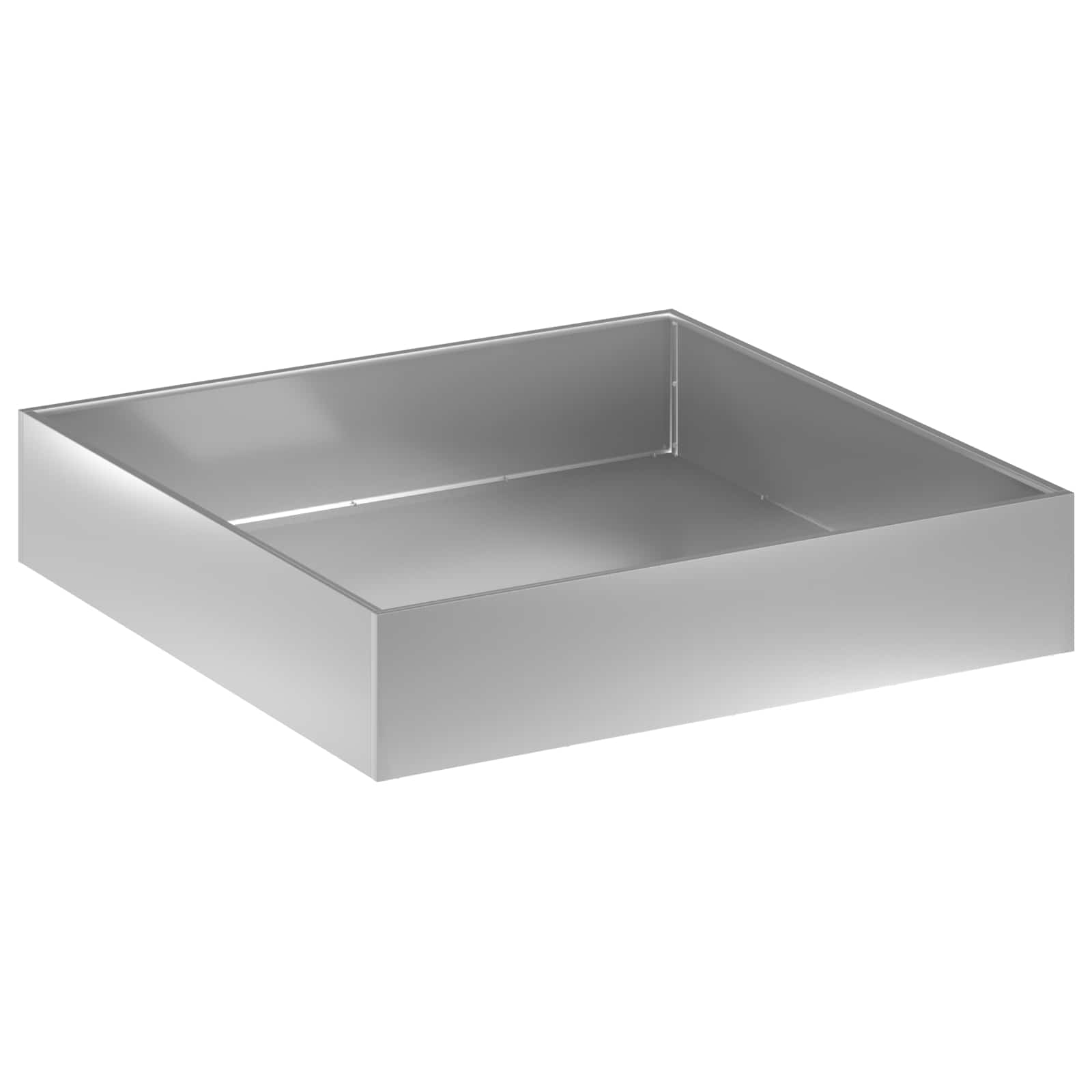 vidaXL Γλάστρα Κήπου Ασημί 100 x 100 x 20 cm Γαλβανισμένος Χάλυβας - Image 2