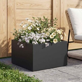 vidaXL Γλάστρα Κήπου Μαύρο 60 x 60 x 30 cm Ψυχρής έλασης χάλυβας