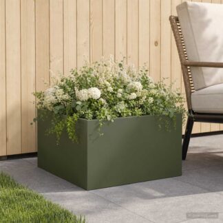 vidaXL Γλάστρα Κήπου Λαδί 60 x 60 x 30 cm Ψυχρής έλασης χάλυβας