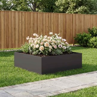 vidaXL Γλάστρα Κήπου Μαύρο 80 x 80 x 30 cm Ψυχρής έλασης χάλυβας