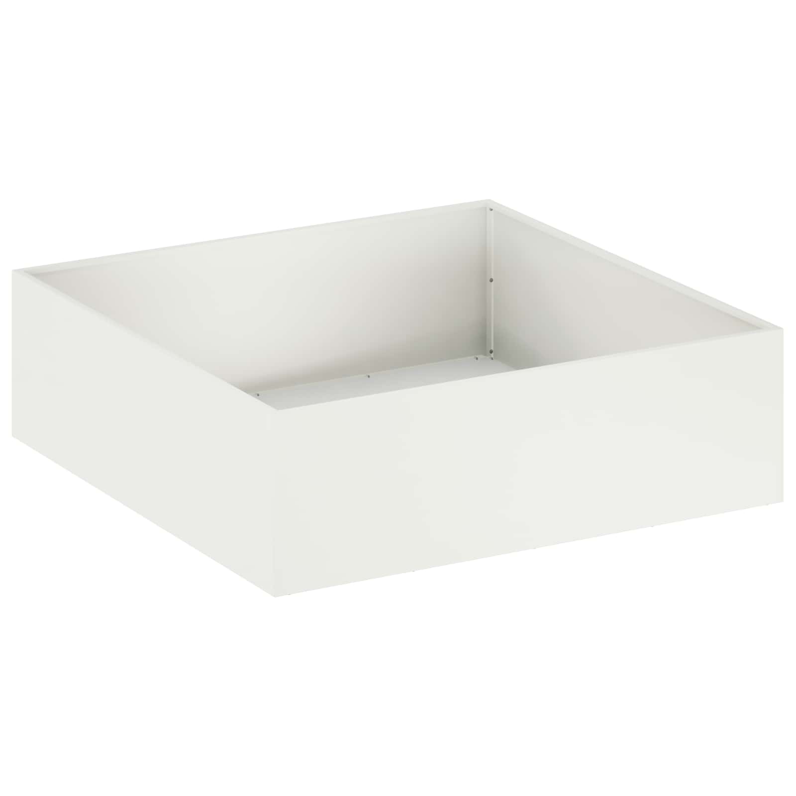 vidaXL Γλάστρα Κήπου Λευκό 80 x 80 x 30 cm Ψυχρής έλασης χάλυβας - Image 2