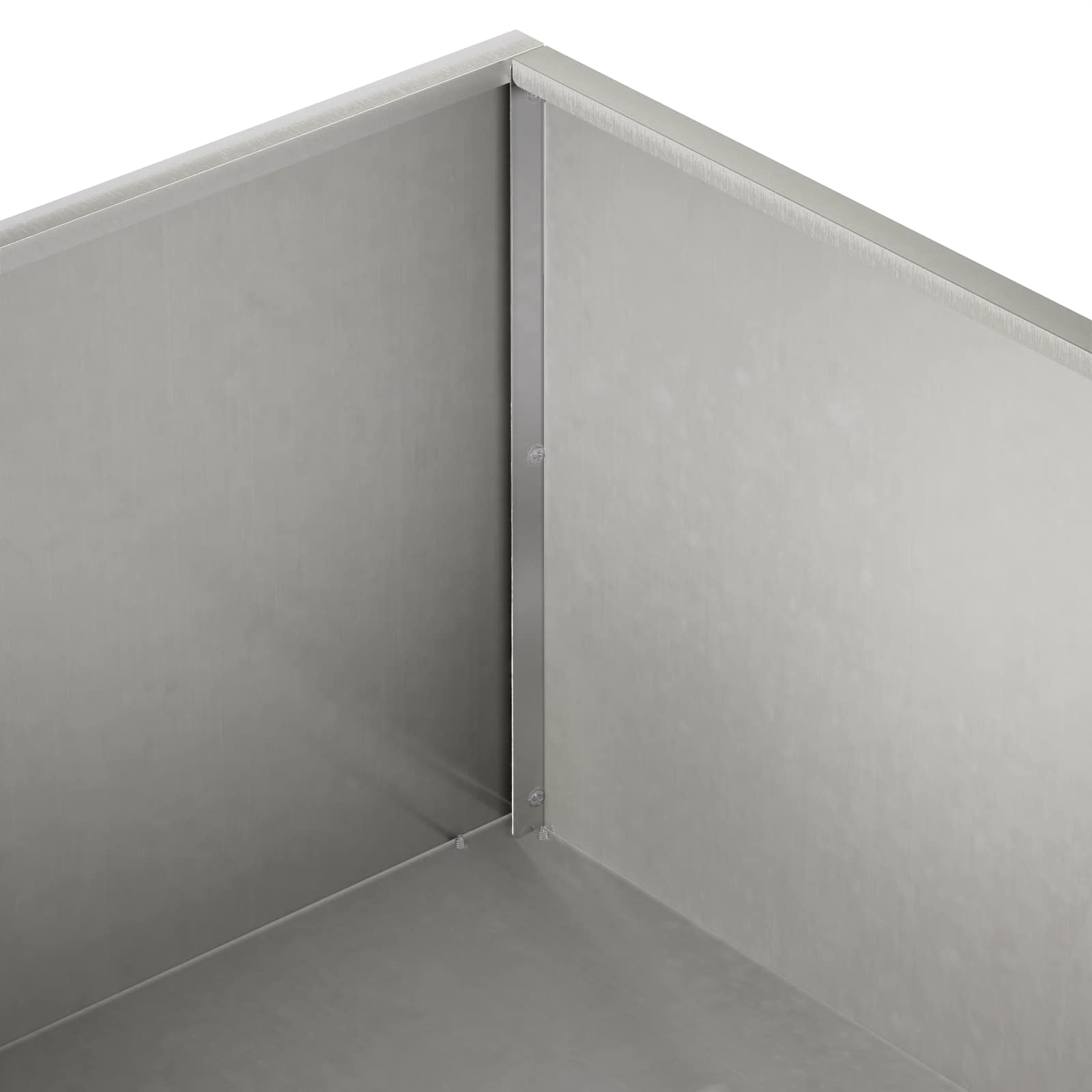 vidaXL Γλάστρα Κήπου Ασημί 80 x 80 x 30 cm Ανοξείδωτο Ατσάλι - Image 5