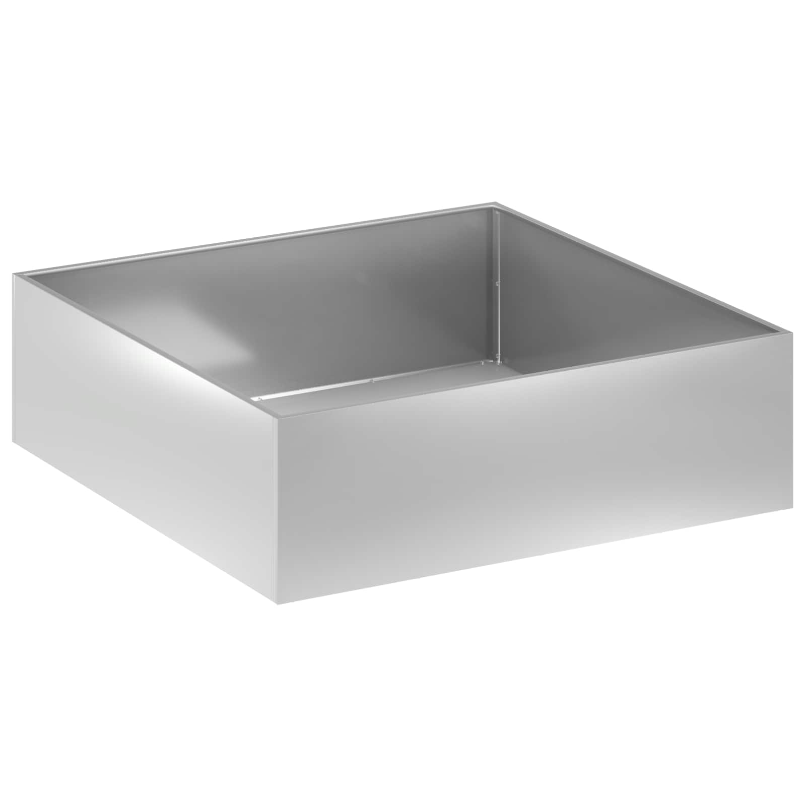 vidaXL Γλάστρα Κήπου Ασημί 100 x 100 x 30 cm Γαλβανισμένος Χάλυβας - Image 2