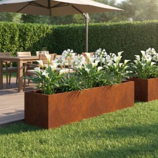 vidaXL Γλάστρα Κήπου Σκ rusty 80 x 20 x 20 εκ.