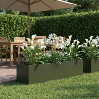 vidaXL Γλάστρα Κήπου Λαδί 100 x 20 x 20 εκ. Ψυχρής έλασης χάλυβας