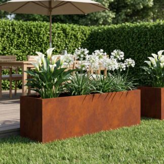 vidaXL Γλάστρα Κήπου Σκ rusty 100 x 30 x 30 cm