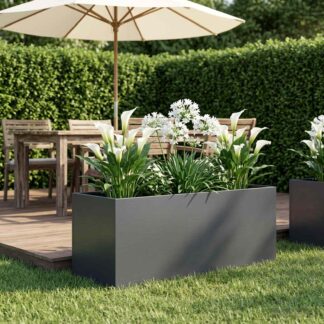 vidaXL Γλάστρα Κήπου Ανθρακί 80 x 40 x 40 cm Ψυχρής έλασης χάλυβας