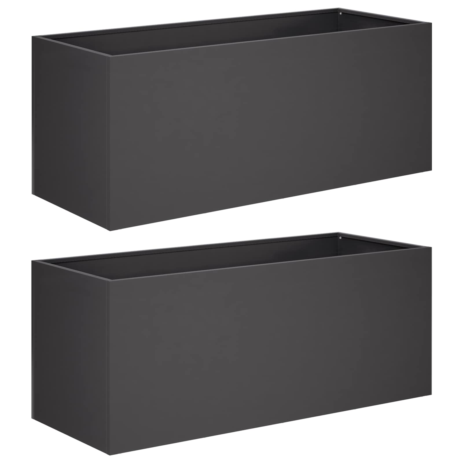 vidaXL Γλάστρα Κήπου 2 τμχ. Μαύρο 100 x 40 x 40 cm - Image 2