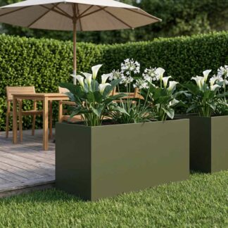 vidaXL Γλάστρα Κήπου Λαδί 80 x 50 x 50 εκ Ψυχρής έλασης χάλυβας