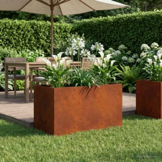 vidaXL Γλάστρα Κήπου Σκ rusty 80 x 50 x 50 εκ