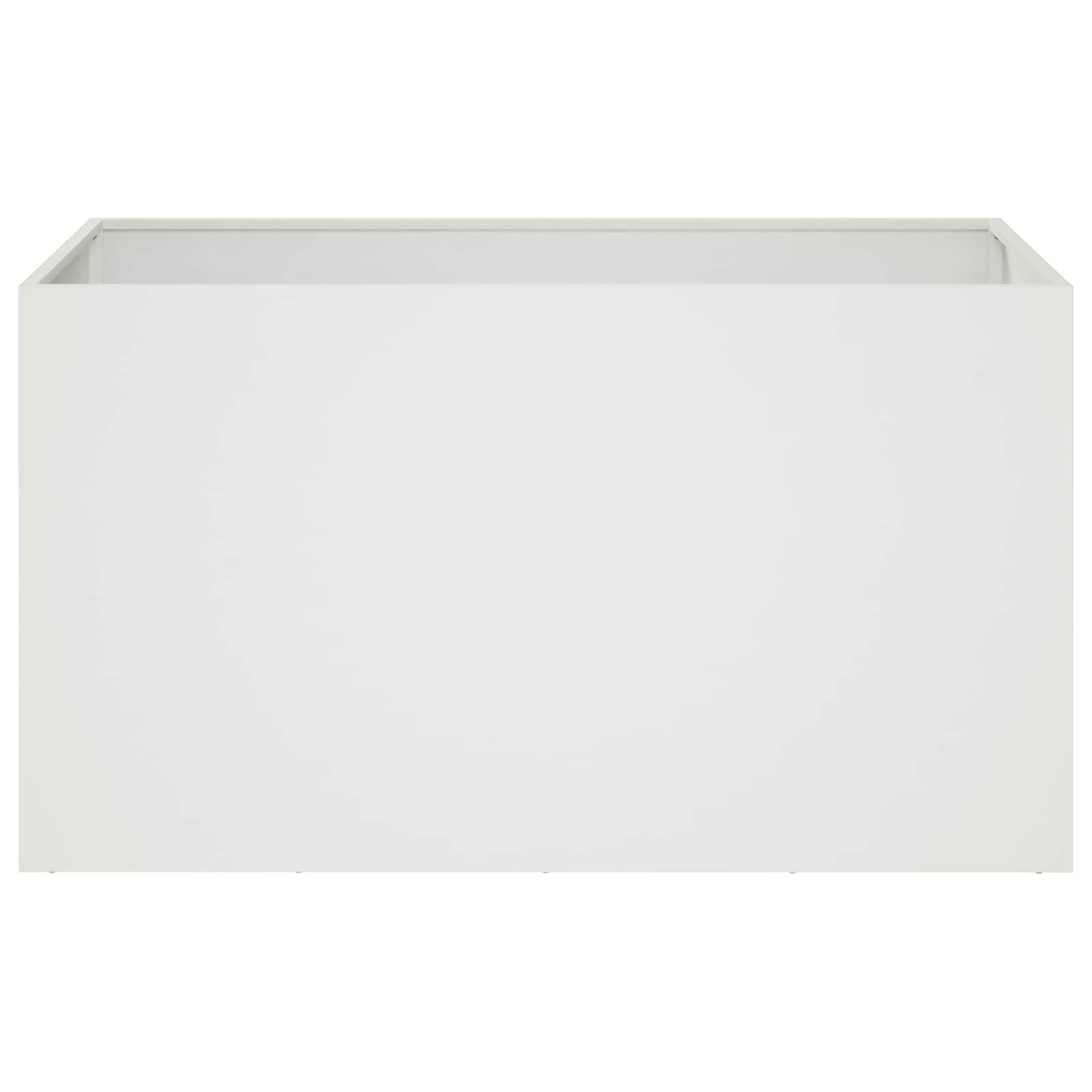 vidaXL Γλάστρα Κήπου Λευκό 100 x 50 x 50 cm Ψυχρής έλασης χάλυβας - Image 3