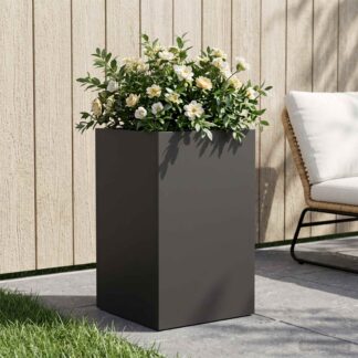 vidaXL Γλάστρα Κήπου Μαύρο 40 x 40 x 50 cm Ψυχρής έλασης χάλυβας