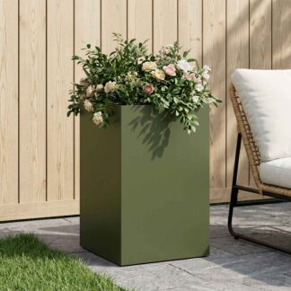 vidaXL Γλάστρα Κήπου Λαδί 40 x 40 x 50 cm Ψυχρής έλασης χάλυβας