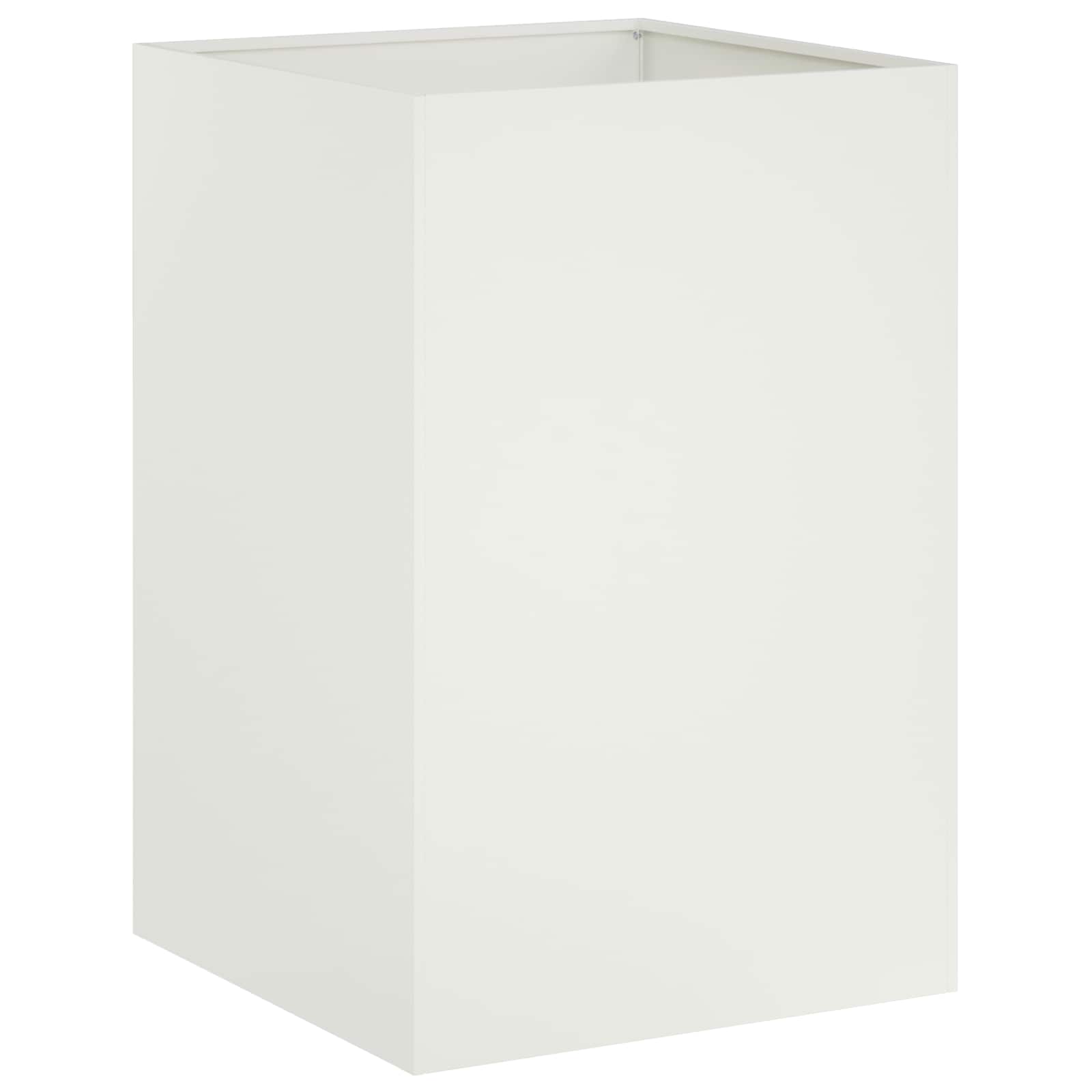 vidaXL Γλάστρα Κήπου Λευκό 40 x 40 x 75 cm Ψυχρής έλασης χάλυβας - Image 2