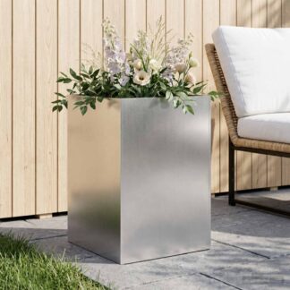 vidaXL Γλάστρα Κήπου Ασημί 40 x 40 x 75 cm Ανοξείδωτο Ατσάλι