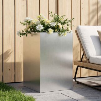 vidaXL Γλάστρα Κήπου Ασημί 50 x 50 x 75 cm Γαλβανισμένος Χάλυβας