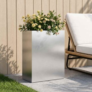 vidaXL Γλάστρα Κήπου Ασημί 40 x 20 x 40 εκ Ανοξείδωτο Ατσάλι