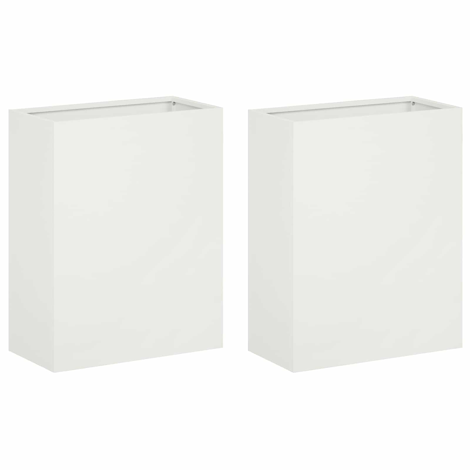 vidaXL Γλάστρα Κήπου 2 τμχ. Λευκό 40 x 20 x 50 εκ - Image 2