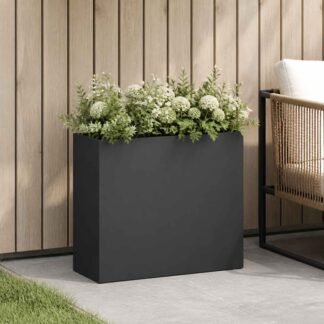 vidaXL Γλάστρα Κήπου Μαύρο 50 x 20 x 40 εκ. Ψυχρής έλασης χάλυβας
