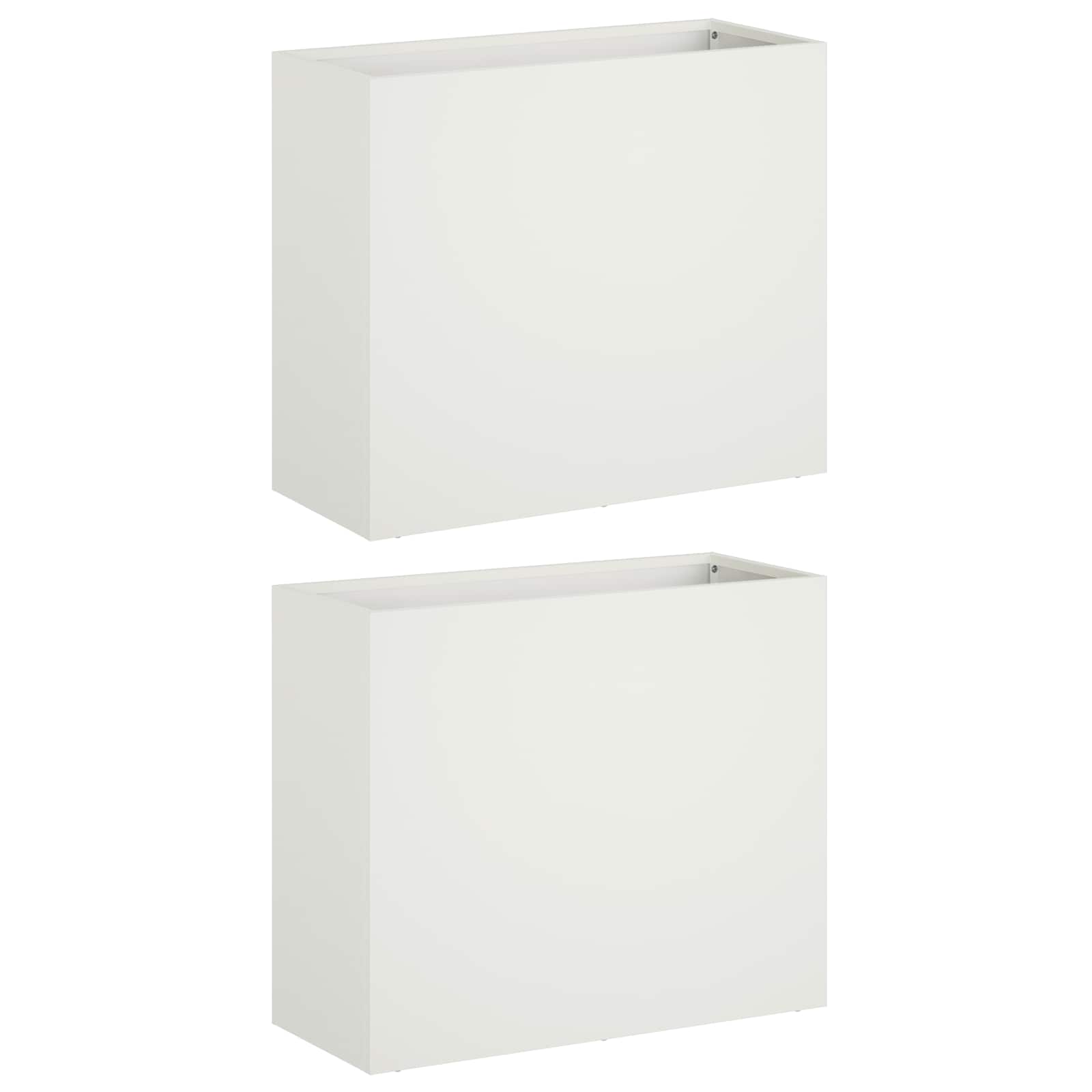 vidaXL Γλάστρα Κήπου 2 τμχ. Λευκό 50 x 20 x 40 εκ. - Image 2