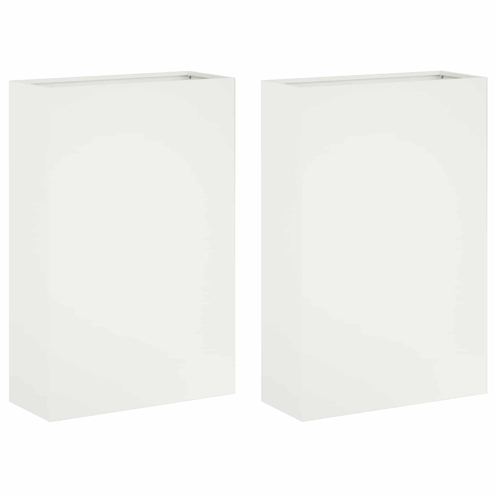 vidaXL Γλάστρα Κήπου 2 τμχ. Λευκό 50 x 20 x 75 εκ. - Image 2