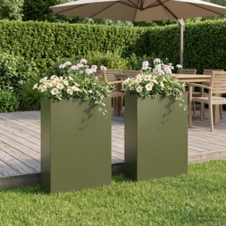 vidaXL Γλάστρα Κήπου 2 τμχ. Λαδί 50 x 20 x 75 εκ.