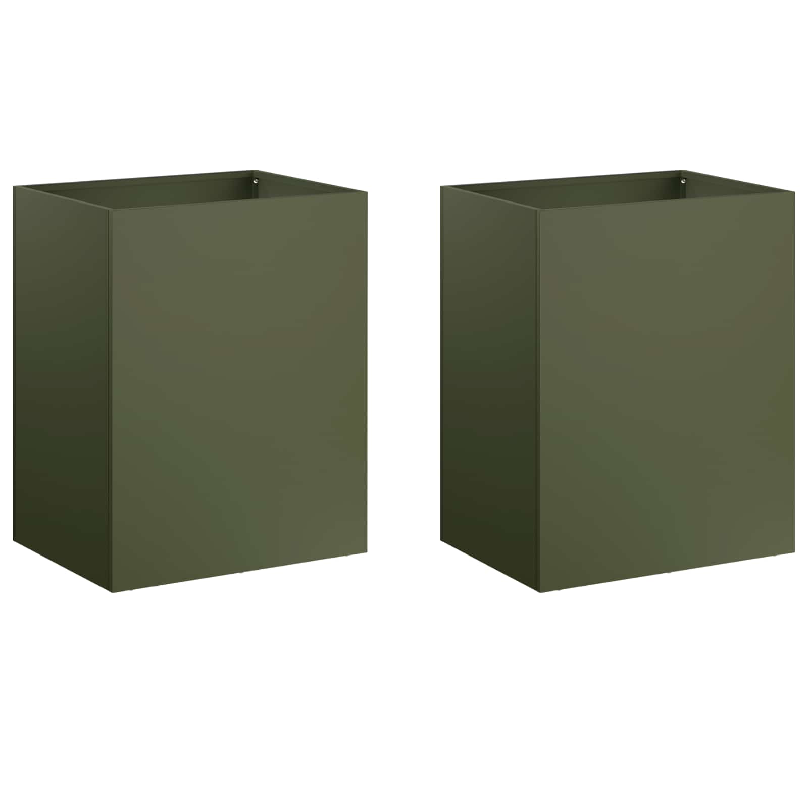 vidaXL Γλάστρα Κήπου 2 τμχ. Λαδί 40 x 30 x 40 εκ Ψυχρής έλασης χάλυβας - Image 2
