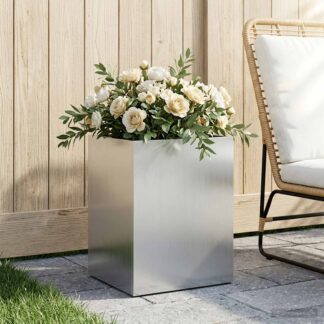 vidaXL Γλάστρα Κήπου Ασημί 40 x 30 x 50 cm Γαλβανισμένος Χάλυβας