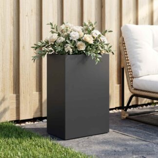 vidaXL Γλάστρα Κήπου Μαύρο 40 x 30 x 75 cm Ψυχρής έλασης χάλυβας