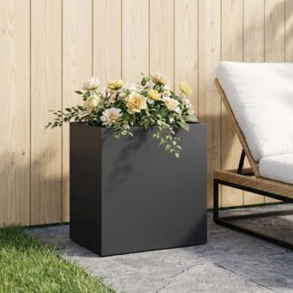 vidaXL Γλάστρα Κήπου Μαύρο 50 x 30 x 40 εκ. Ψυχρής έλασης χάλυβας
