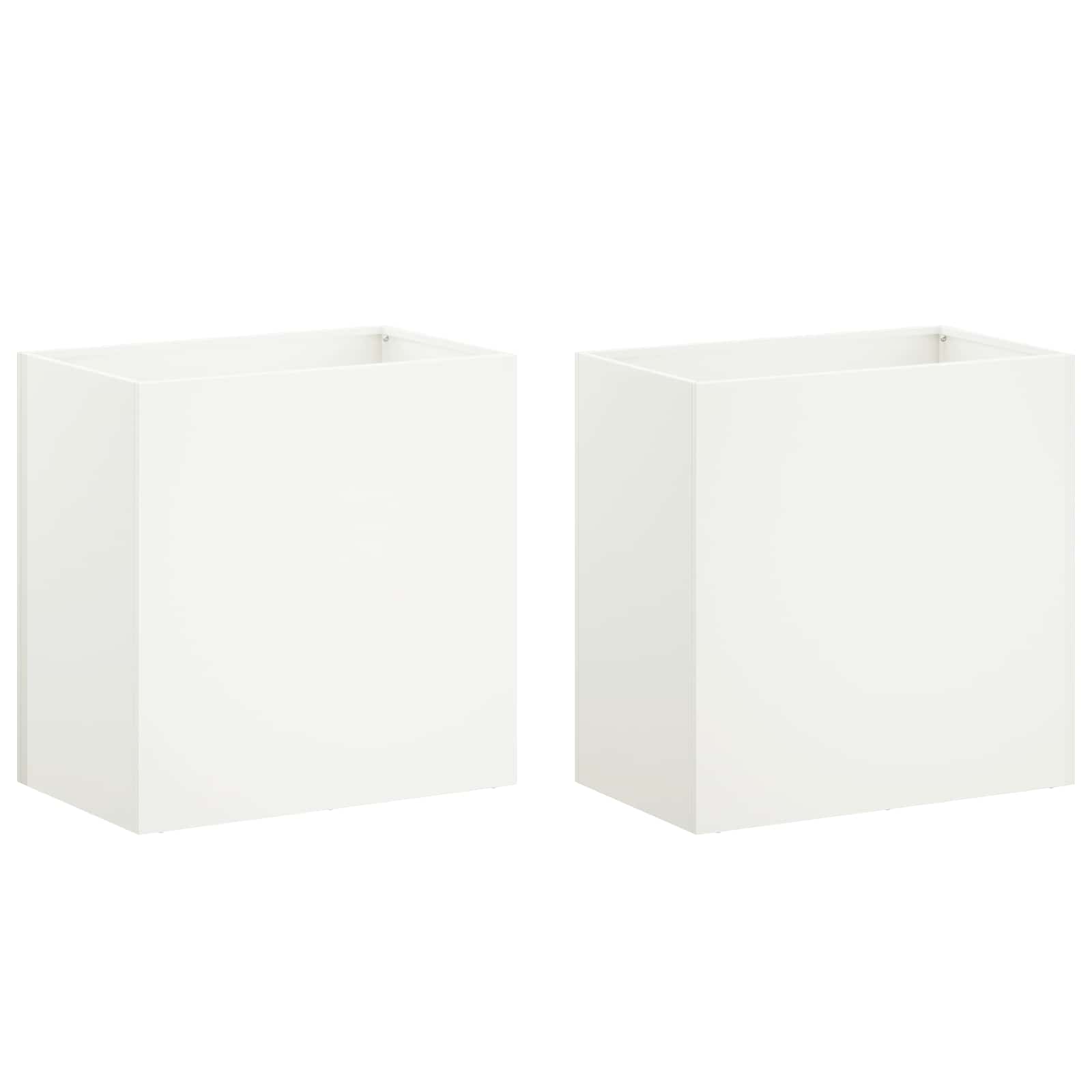 vidaXL Γλάστρα Κήπου 2 τμχ. Λευκό 50 x 30 x 40 εκ. - Image 2