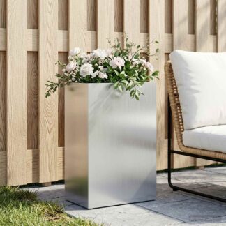 vidaXL Γλάστρα Κήπου Ασημί 50 x 30 x 75 εκ Γαλβανισμένος Χάλυβας