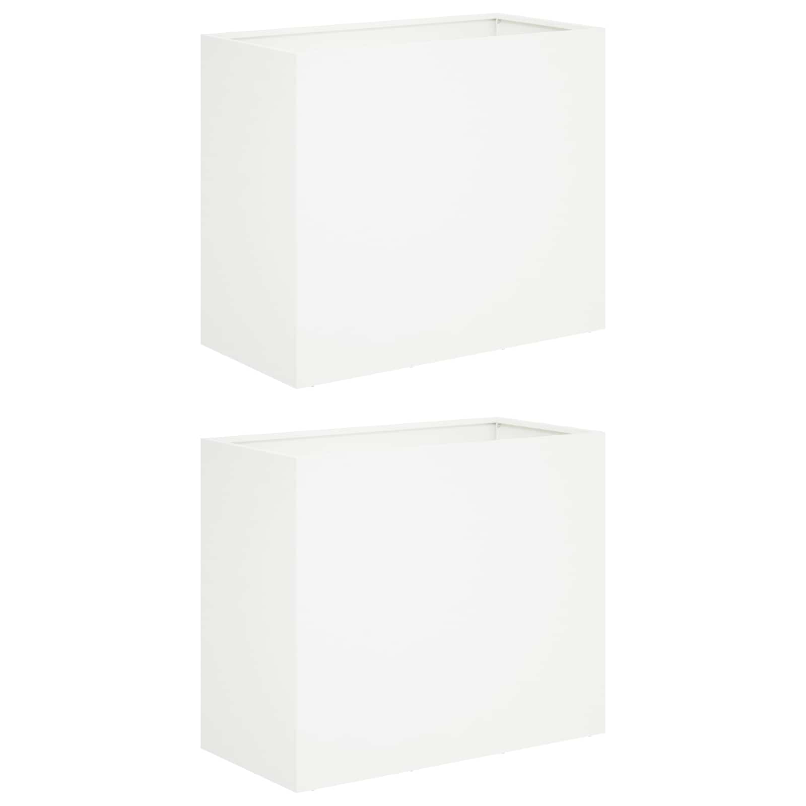 vidaXL Γλάστρα Κήπου 2 τμχ. Λευκό 60 x 30 x 40 εκ. - Image 2