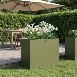 vidaXL Γλάστρα Κήπου Λαδί 60 x 30 x 40 εκ. Ψυχρής έλασης χάλυβας
