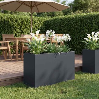 vidaXL Γλάστρα Κήπου Ανθρακί 80 x 30 x 40 εκ Ψυχρής έλασης χάλυβας