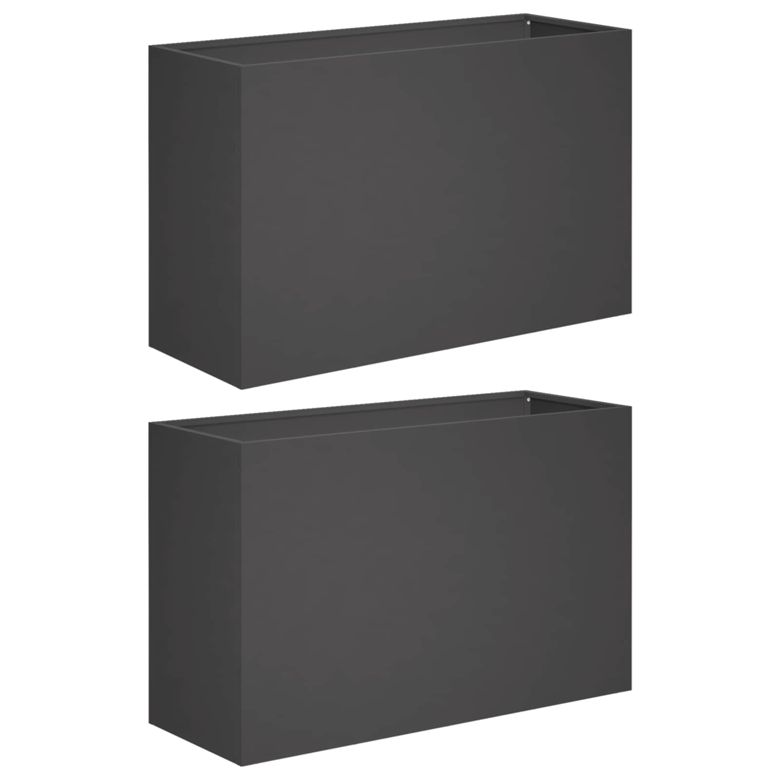vidaXL Γλάστρα Κήπου 2 τμχ. Μαύρο 80 x 30 x 50 εκ - Image 2