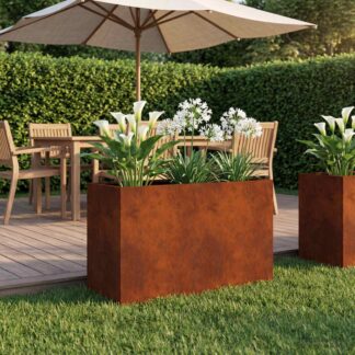 vidaXL Γλάστρα Κήπου Σκ rusty 80 x 30 x 50 εκ