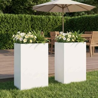 vidaXL Γλάστρα Κήπου 2 τμχ. Λευκό 50 x 40 x 75 εκ.
