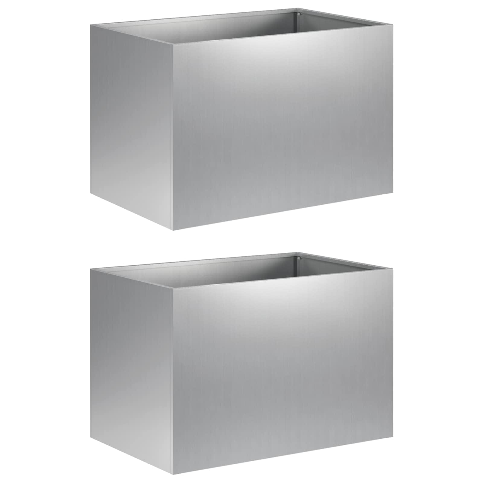 vidaXL Γλάστρα Κήπου 2 τμχ. Ασημί 60 x 40 x 40 εκ. - Image 2