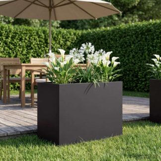 vidaXL Γλάστρα Κήπου Μαύρο 60 x 40 x 50 cm Ψυχρής έλασης χάλυβας