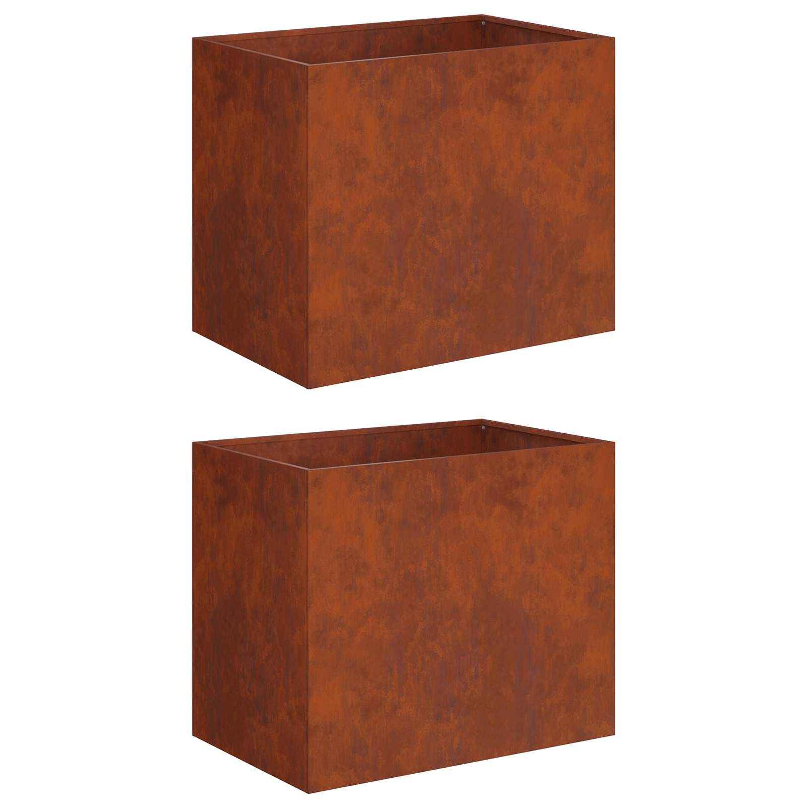 vidaXL Γλάστρα Κήπου 2 τμχ. Σκ rusty 60 x 40 x 50 cm - Image 2