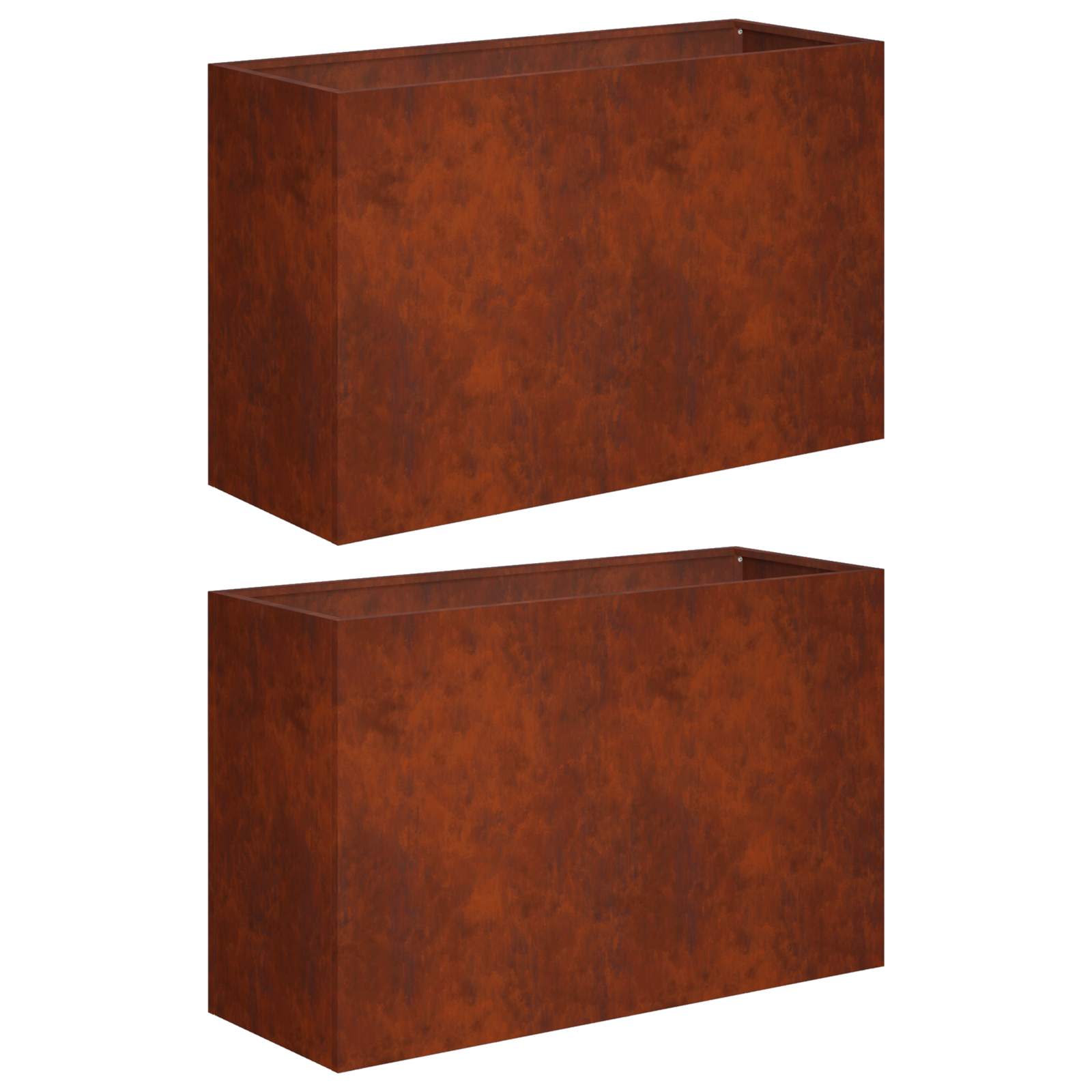 vidaXL Γλάστρα Κήπου 2 τμχ. Σκ rusty 80 x 40 x 50 cm - Image 2