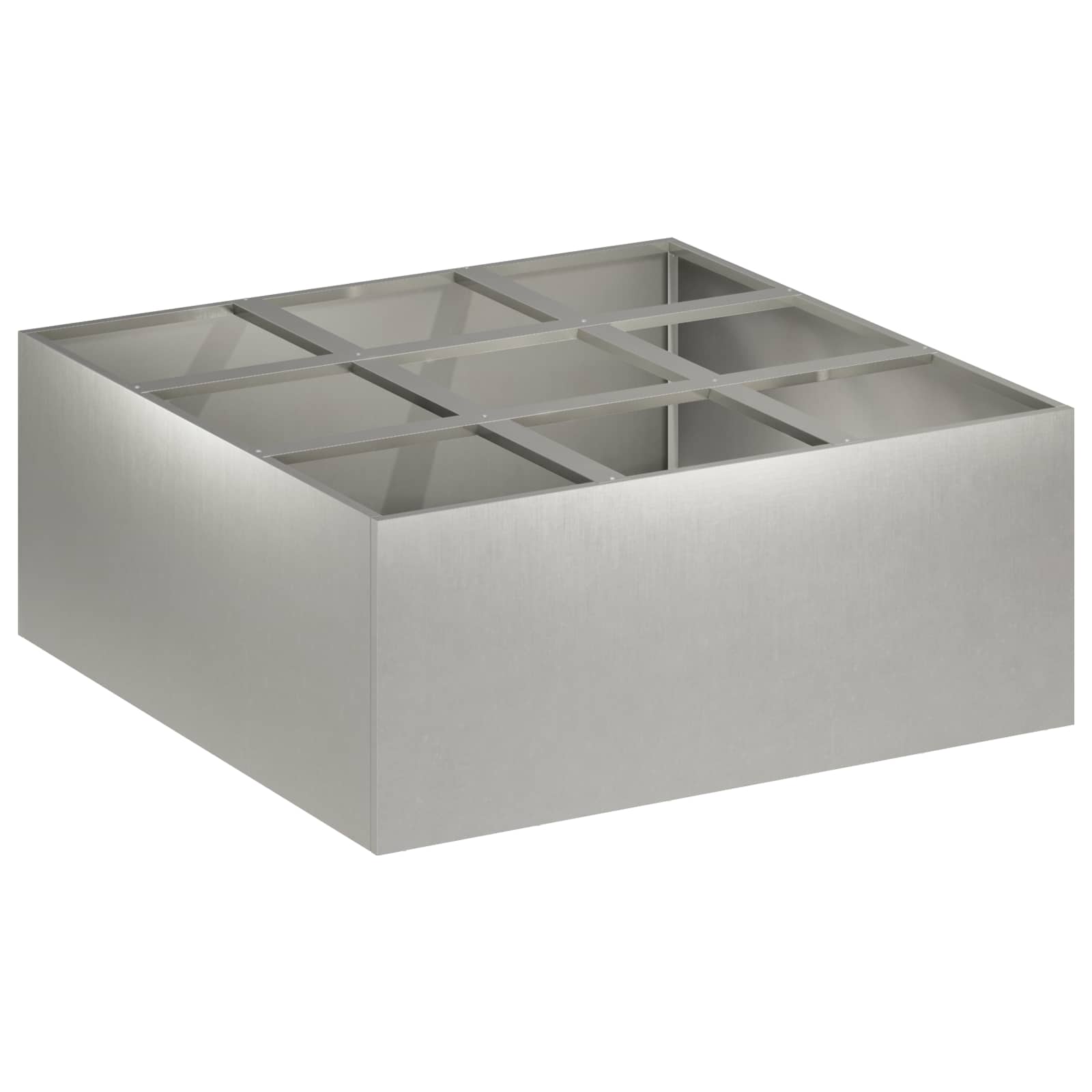 vidaXL Γλάστρα Κήπου Ασημί 100 x 100 x 40 cm Ανοξείδωτο Ατσάλι - Image 2