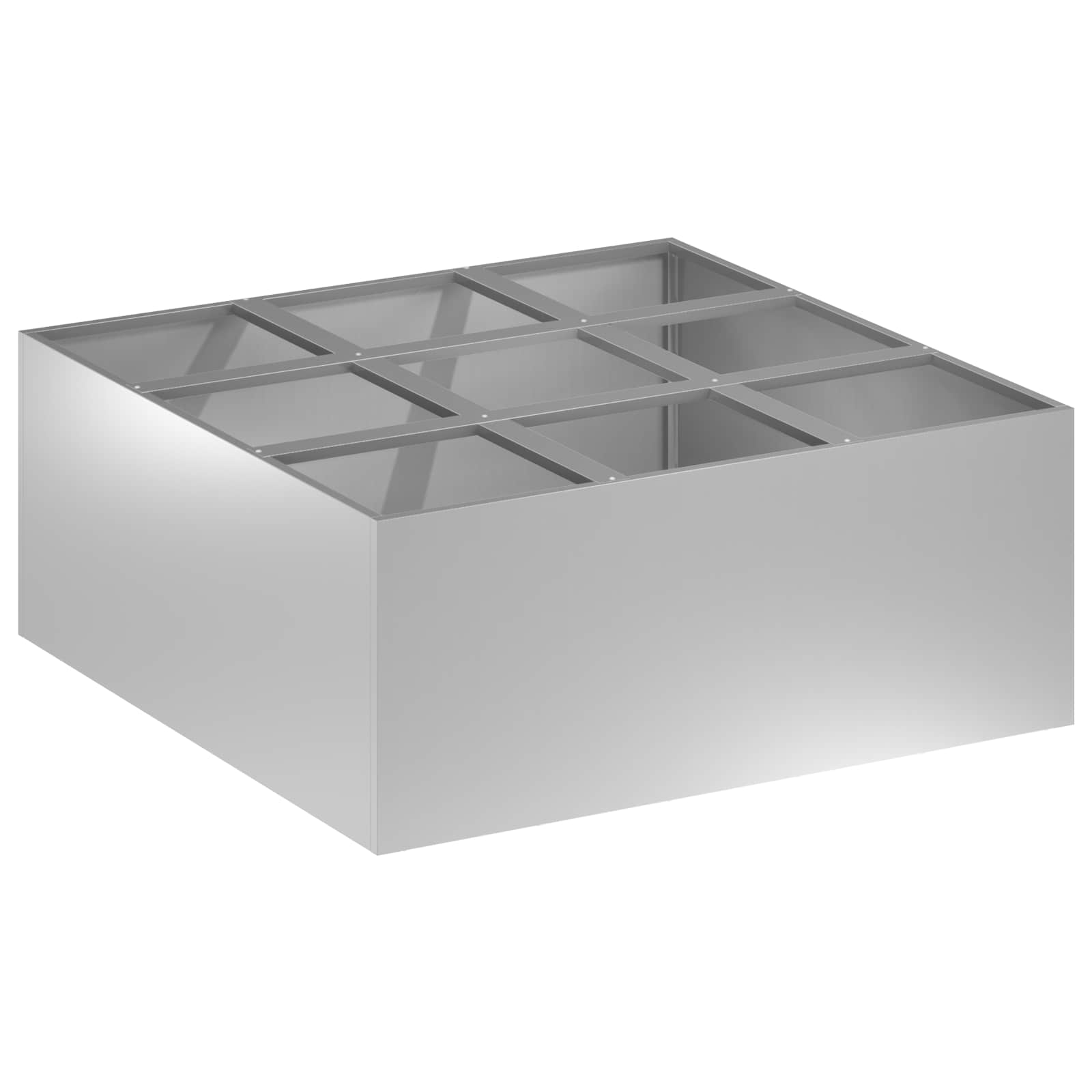 vidaXL Γλάστρα Κήπου Ασημί 100 x 100 x 40 cm Γαλβανισμένος Χάλυβας - Image 2