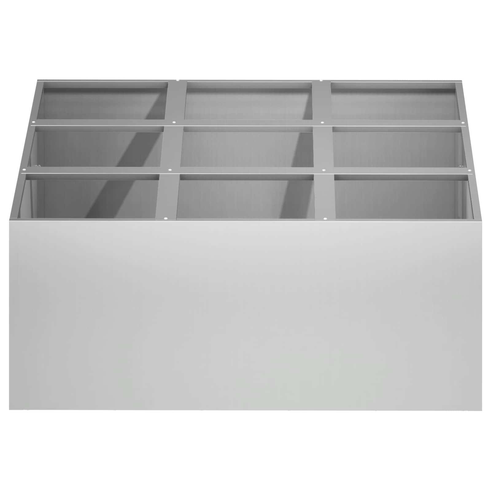 vidaXL Γλάστρα Κήπου Ασημί 100 x 100 x 40 cm Γαλβανισμένος Χάλυβας - Image 3