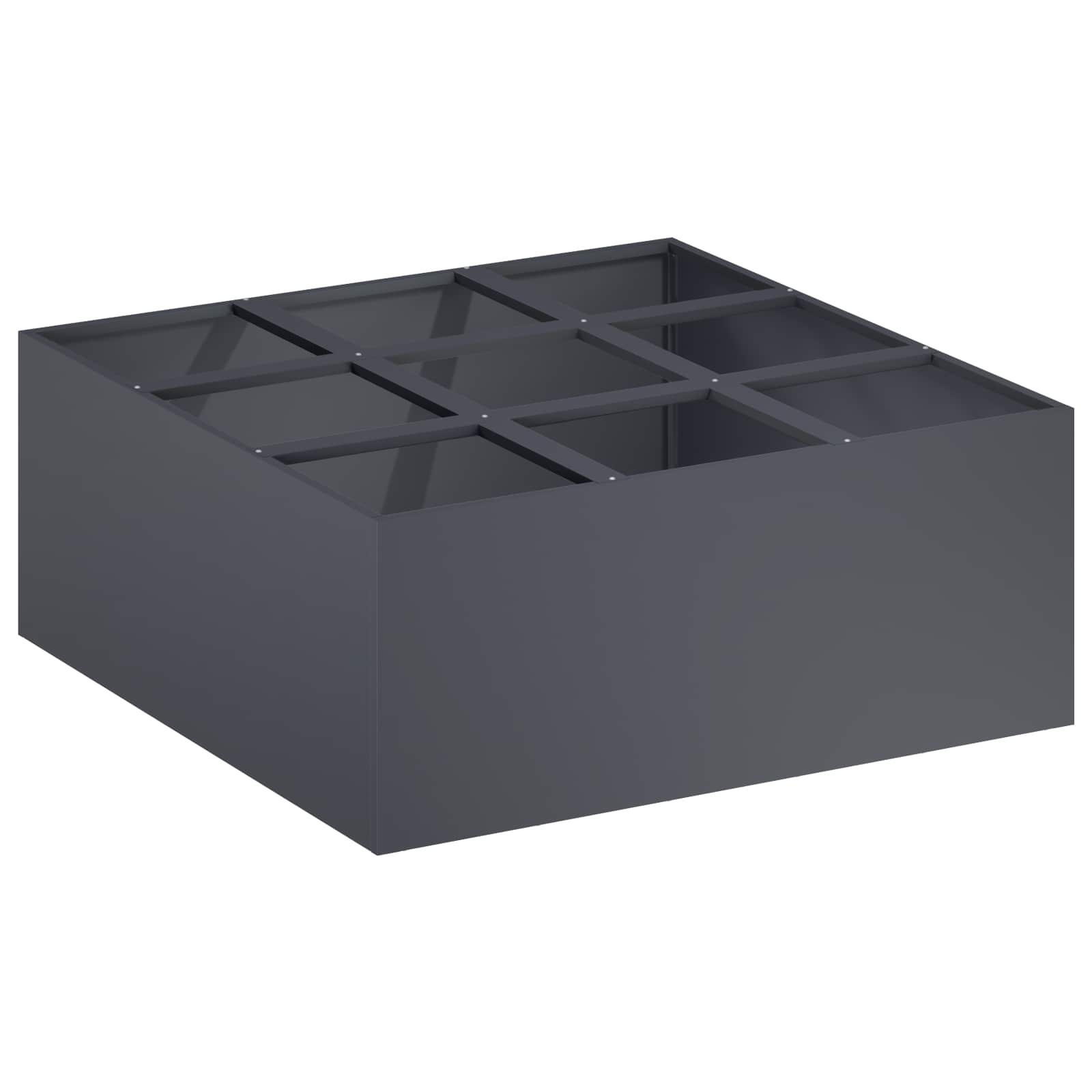 vidaXL Γλάστρα Κήπου Ανθρακί 100 x 100 x 50 cm Ψυχρής έλασης χάλυβας - Image 2