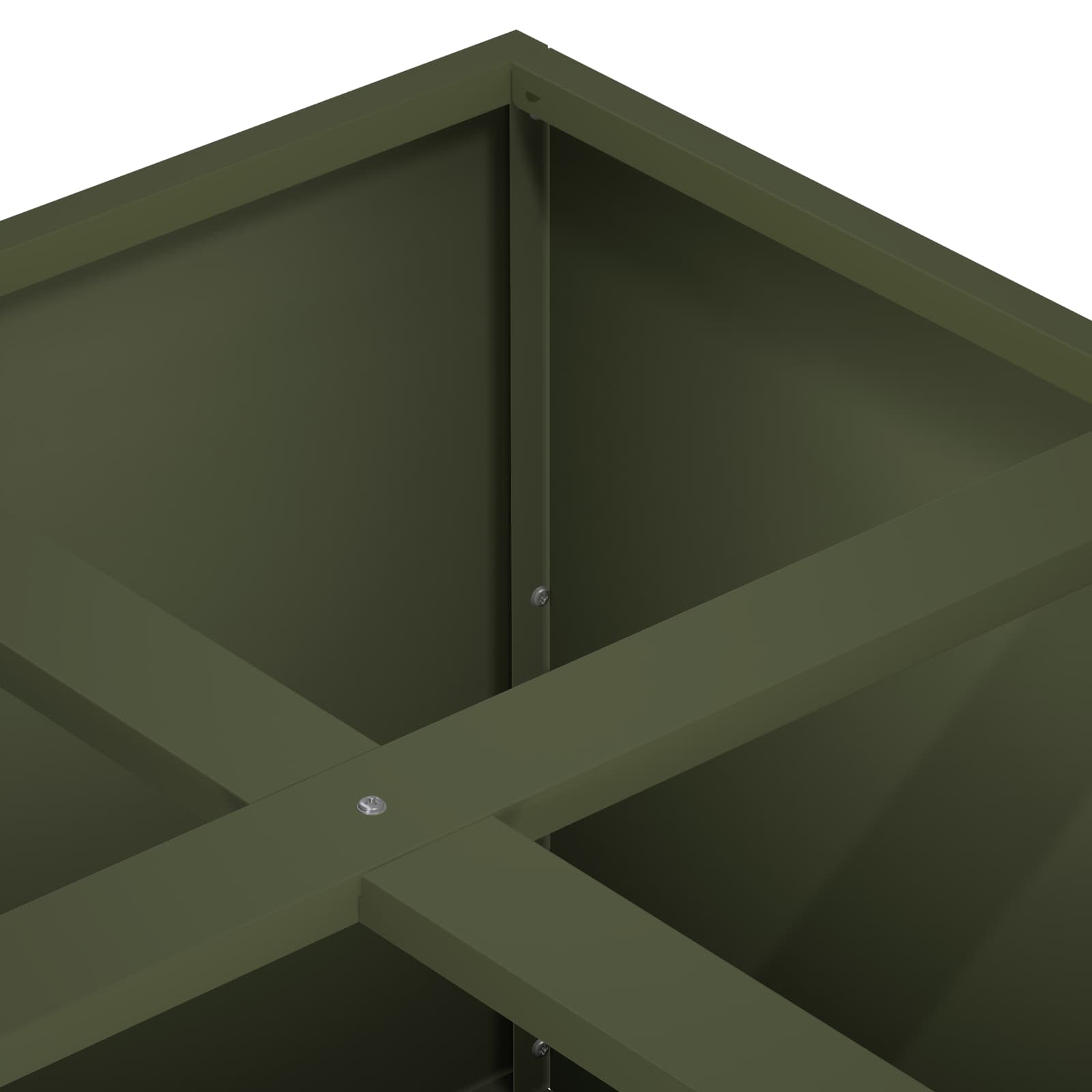 vidaXL Γλάστρα Κήπου Λαδί 100 x 100 x 50 cm Ψυχρής έλασης χάλυβας - Image 5