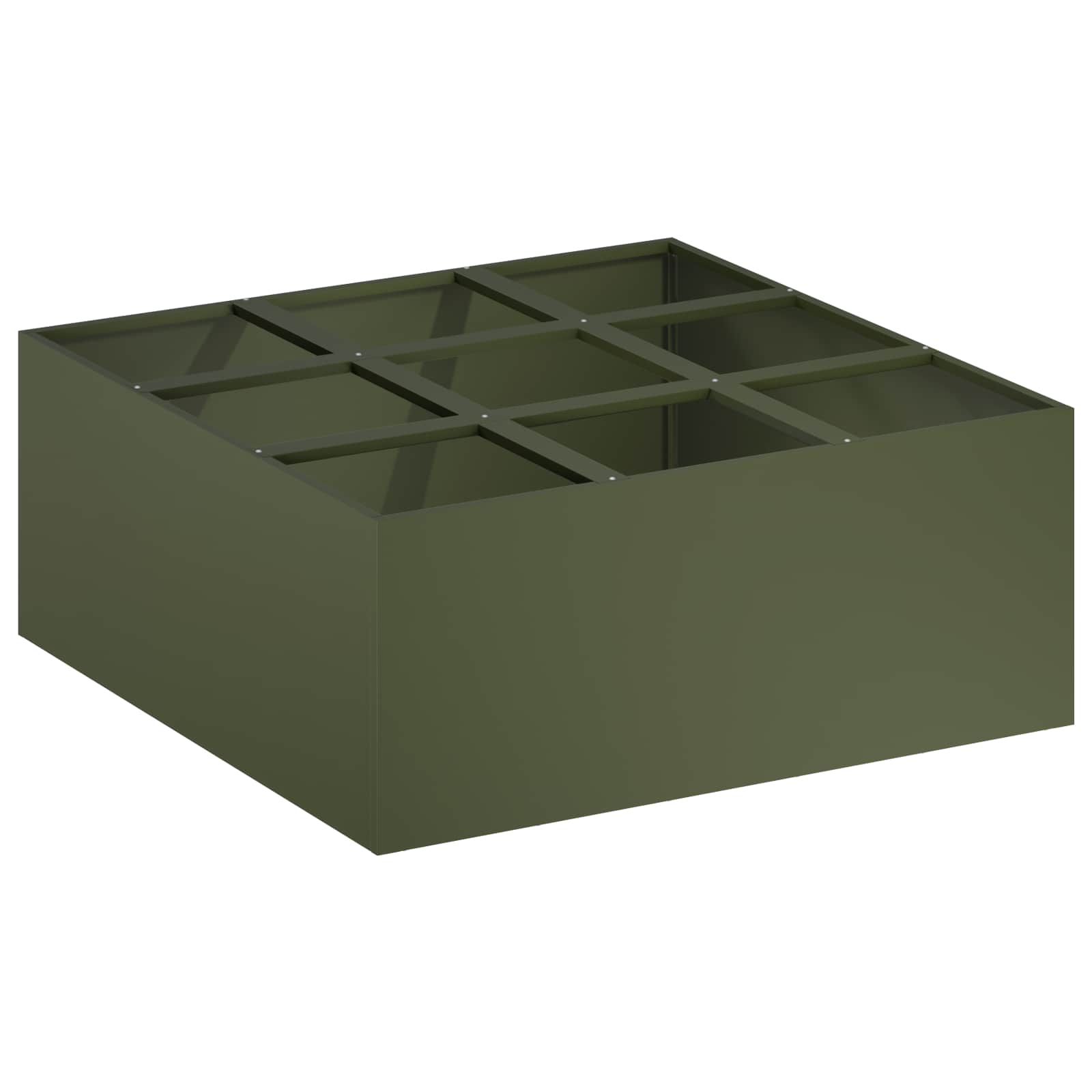 vidaXL Γλάστρα Κήπου Λαδί 100 x 100 x 50 cm Ψυχρής έλασης χάλυβας - Image 2