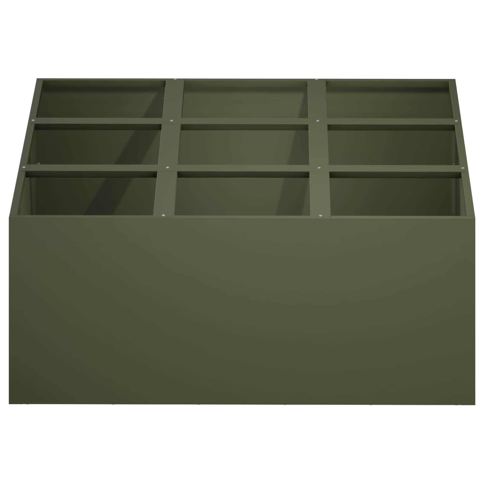 vidaXL Γλάστρα Κήπου Λαδί 100 x 100 x 50 cm Ψυχρής έλασης χάλυβας - Image 3