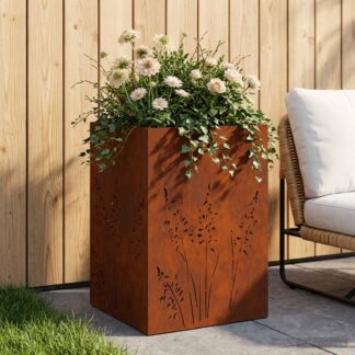 vidaXL Γλάστρα Κήπου Σκ rusty 50 x 50 x 75 cm
